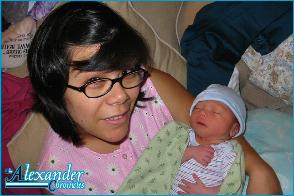 Alex and Mommy getting ready for a feeding Alex and Mommy getting ready for a feeding